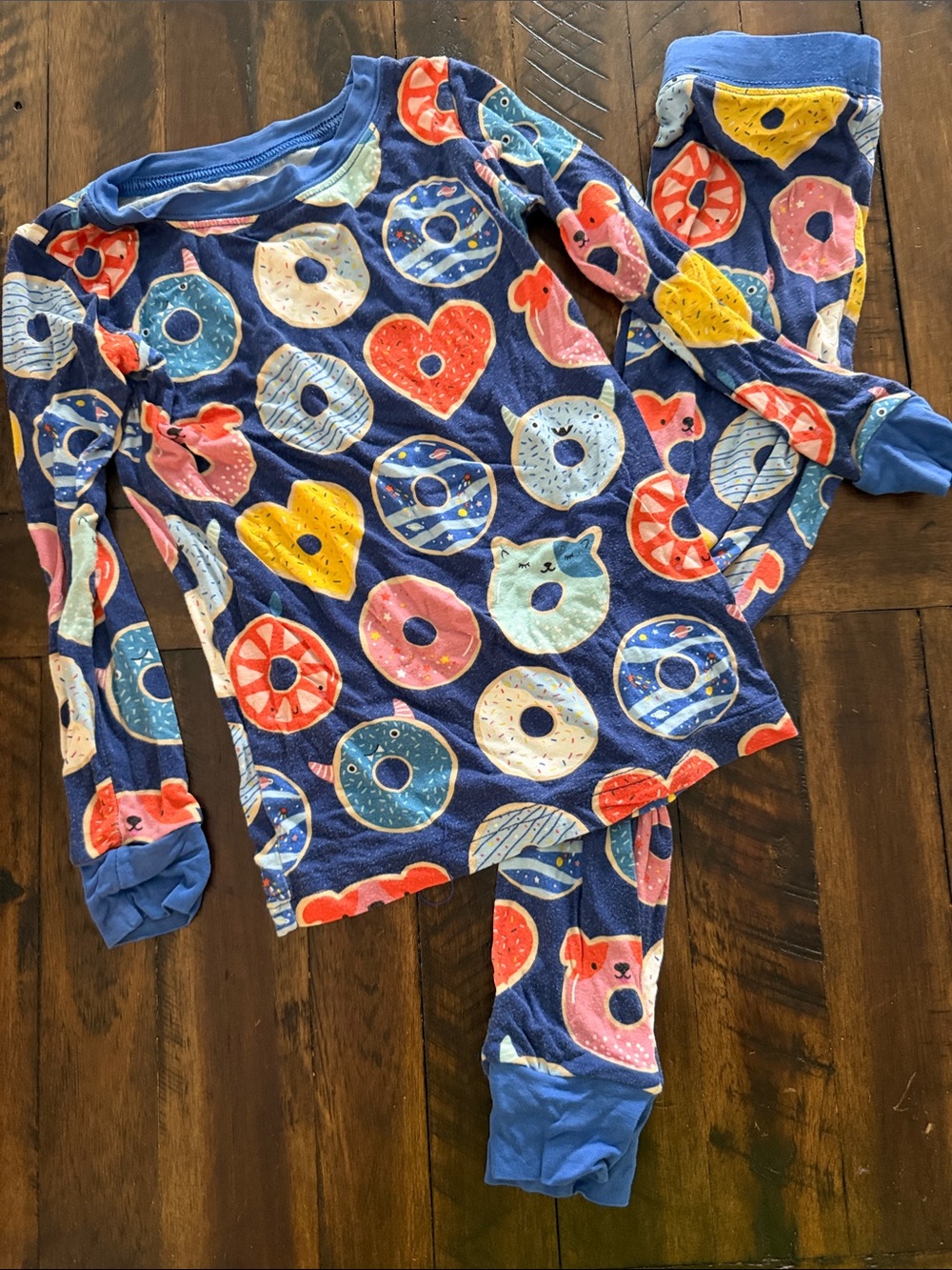 Little Sleepies Navy Donut & Heart Print Pajama Set
